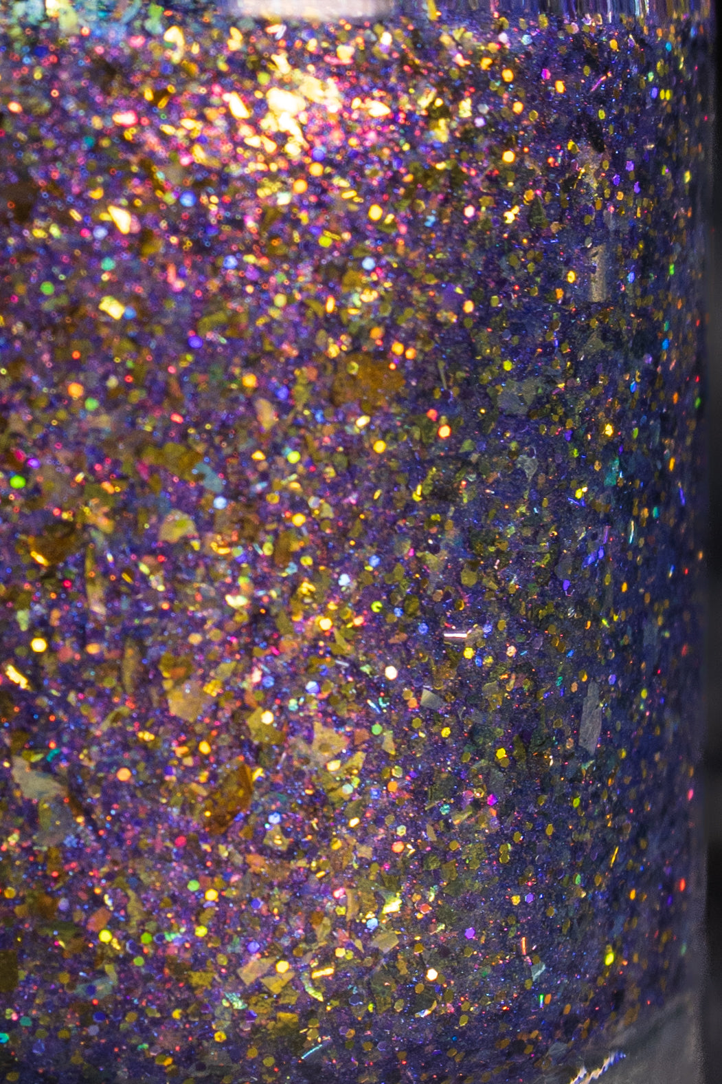 flakie gold and purple nail polish