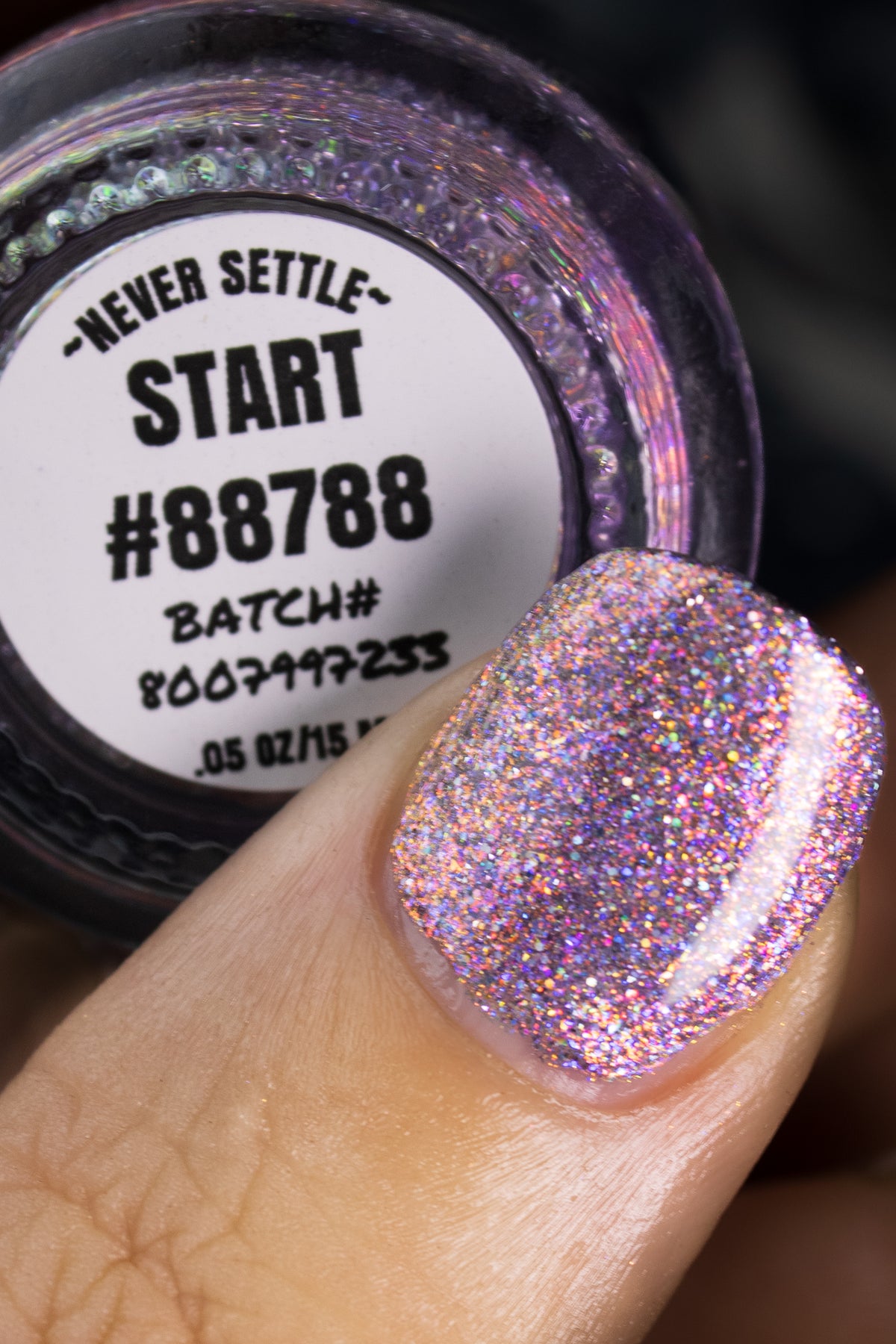lavender sparkle and holo glitter pink nail polish START #88788