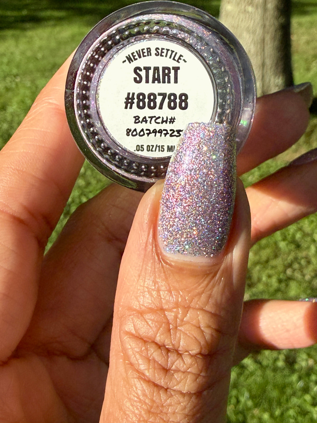 lavender sparkle and holo glitter pink nail polish START #88788