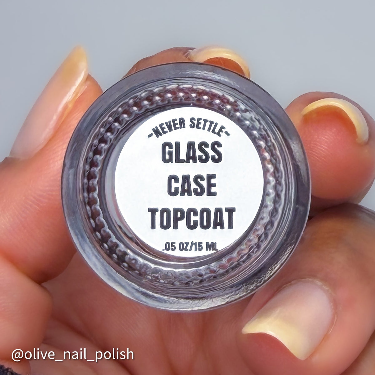 bottom of Glass Case topcoat bottle