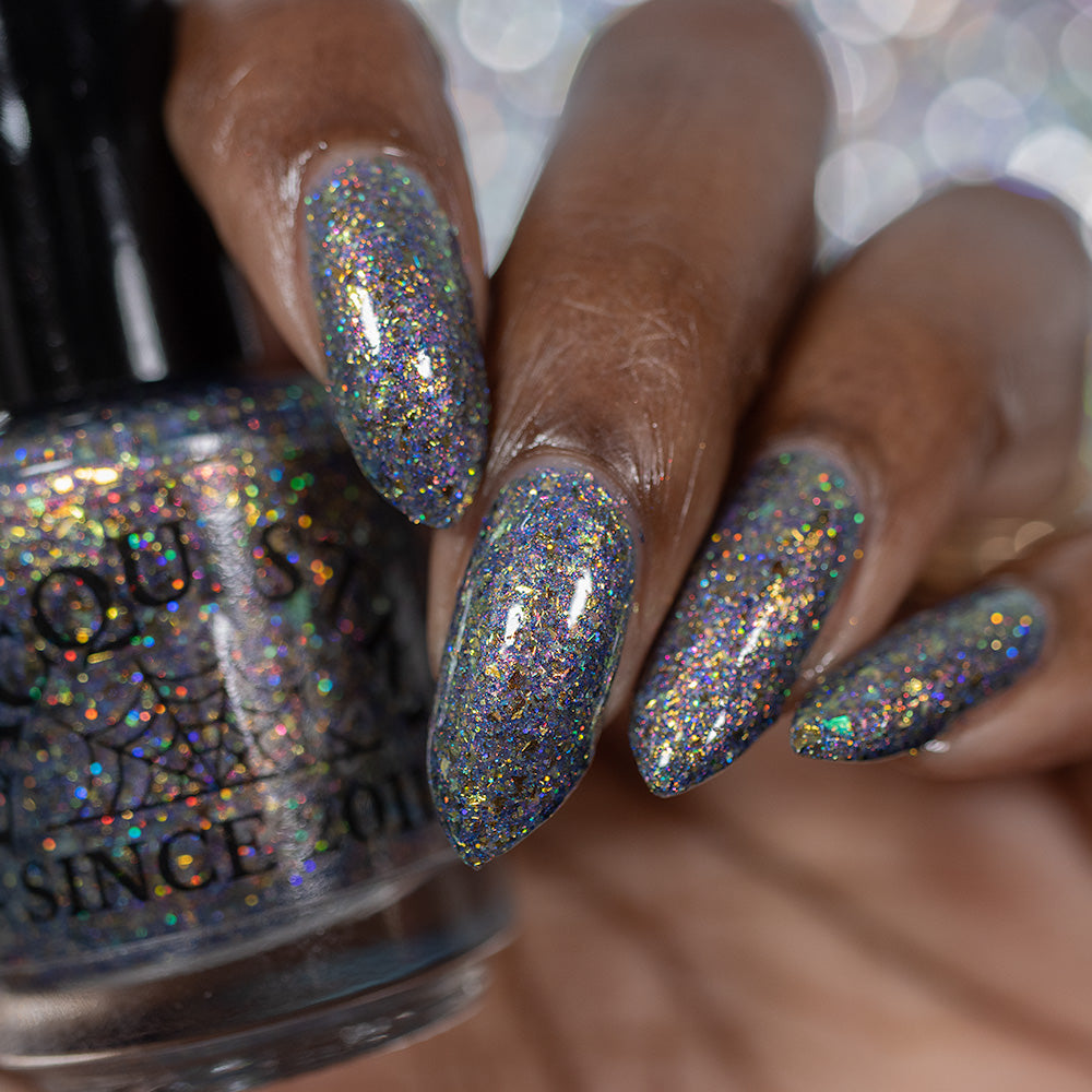 flakie gold and purple nail polish Fuck Your Data Center