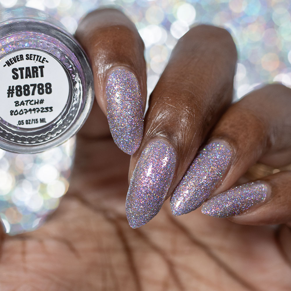 lavender sparkle and holo glitter pink nail polish START #88788