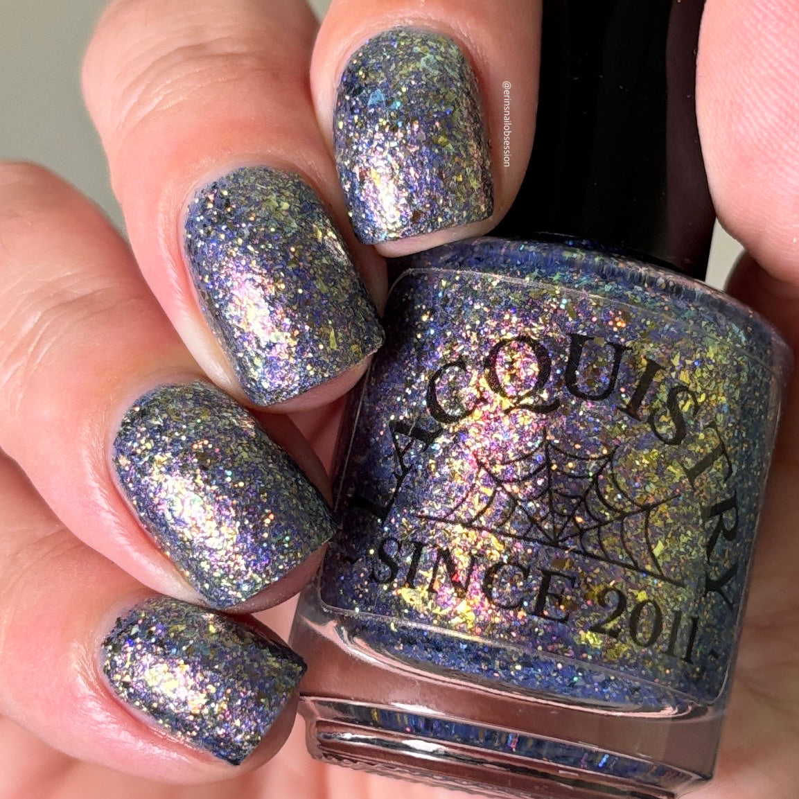 flakie gold and purple nail polish