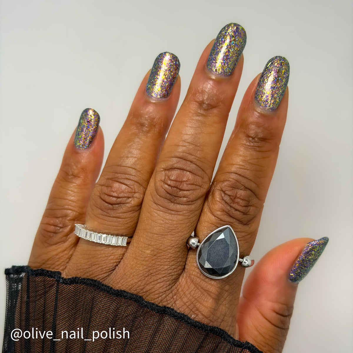 flakie gold and purple nail polish