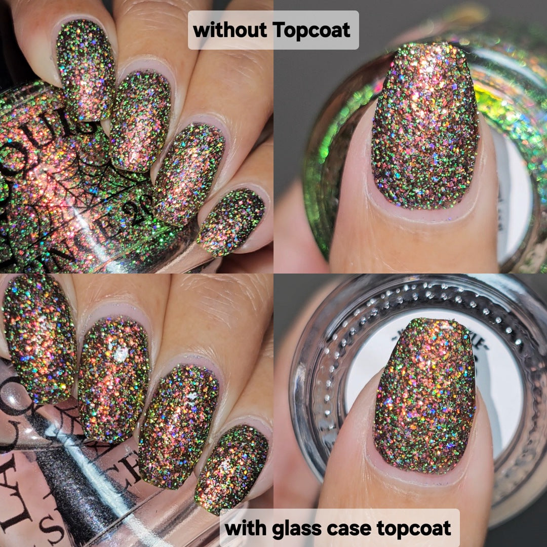 with topcoat and without on nails