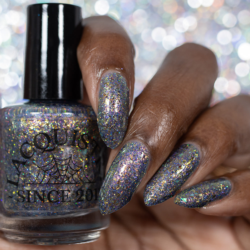 flakie gold and purple nail polish