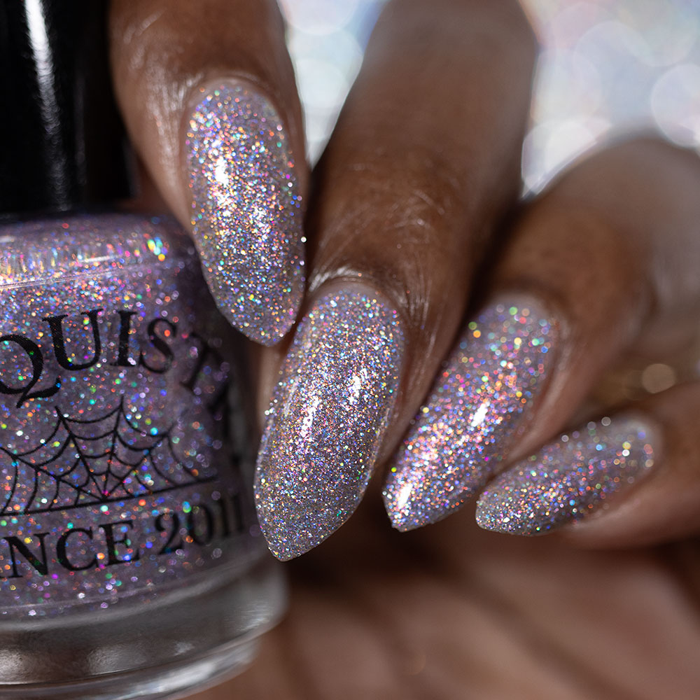 lavender sparkle and holo glitter pink nail polish START #88788 bottle says LACQUISTRY SINCE 2011