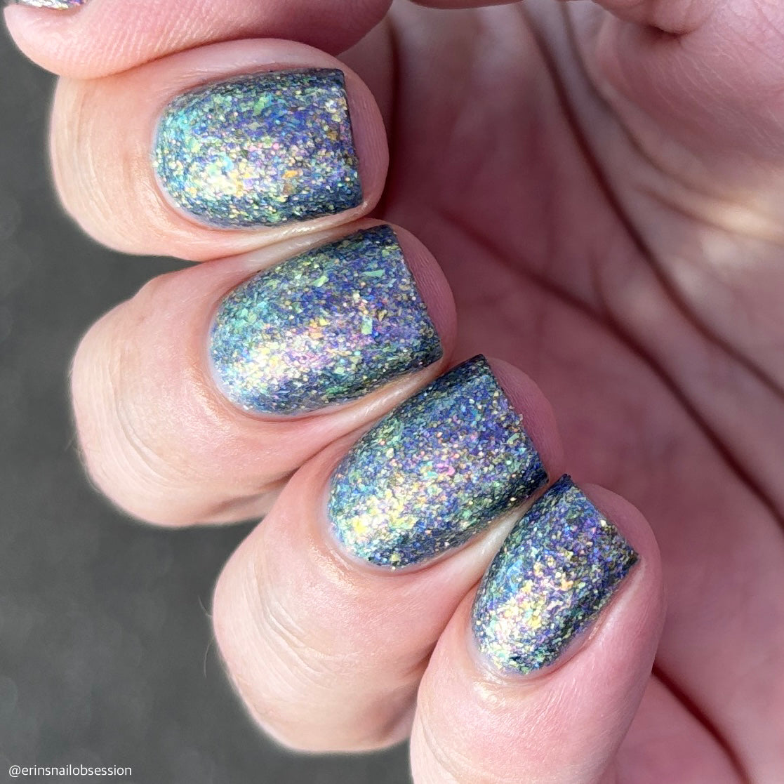 flakie gold and purple nail polish