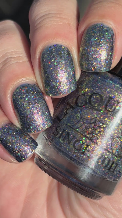 flakie gold and purple nail polish